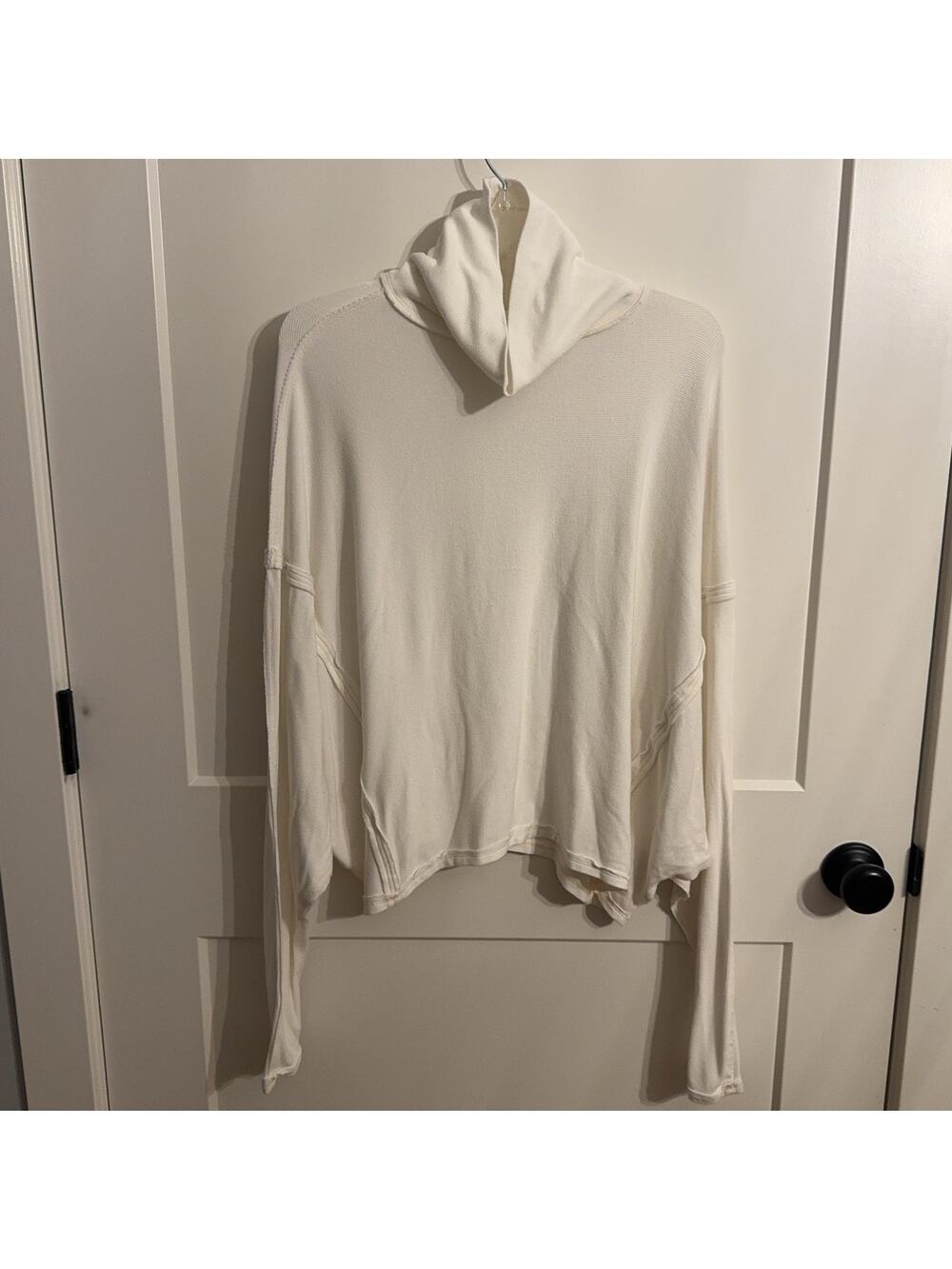 We The Free Sweater Womens Small White Cowl Neck Dolman Sleeve Oversized Soft